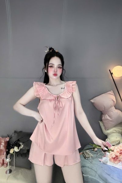 Mulberry Silk Ruffle Pajama Set
