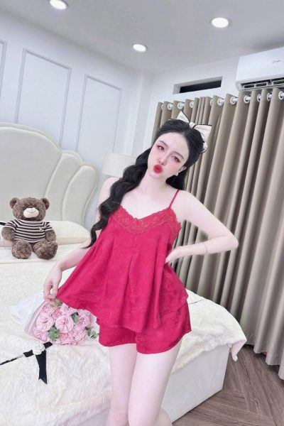 Jacquard Mulberry Silk Lace Charm Camisole Set
