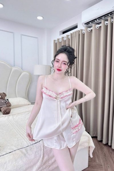 Ruffle Premium Mulberry Silk Camisole  Set