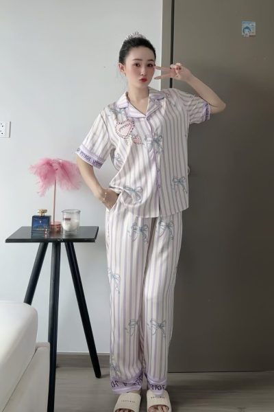 Vintage button down short-sleeve pajama set