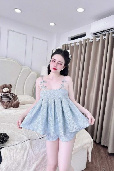 Floral Bow-Tie Camisole Pajama Set
