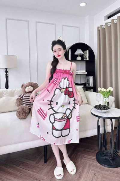 Printed mulberry silk nightdress